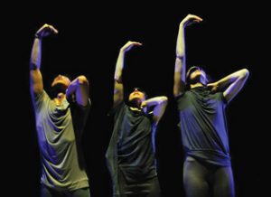 Dancers Dancing’s Antonio Somera, Vanessa Goodman and Bevin Poole in Judith Garay’sThe Fine Line ~ twisted angels Photo: Chris Randle